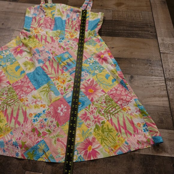 Yves Cossette Depeche Mode Patchwork Sundress Women’s Size 12 Petite Floral - Picture 6 of 11